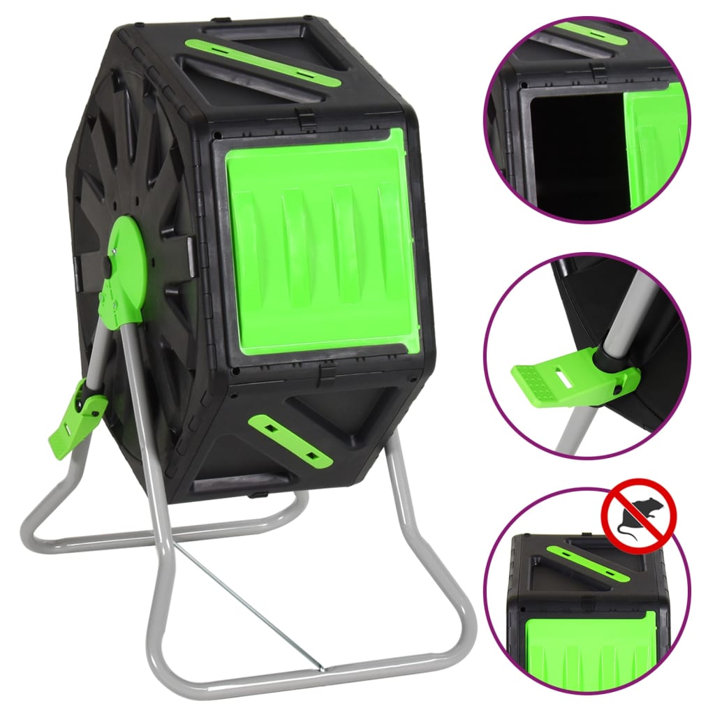 Vidaxx Komposttrommel 70 l 60x43x74 cm Polypropylen