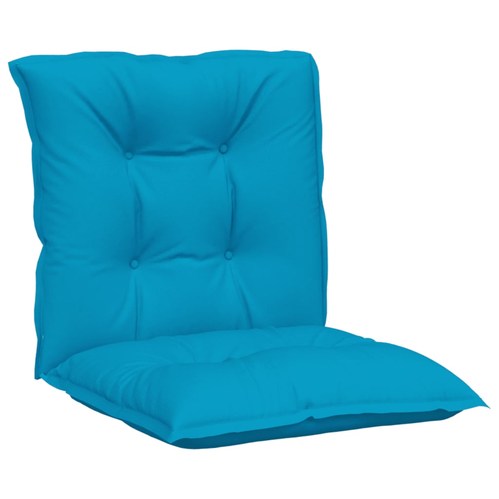 VidaXL Gartenstuhlkissen 2 Stück niedrige Rückenlehne 100x50x7 cm Stoff blau