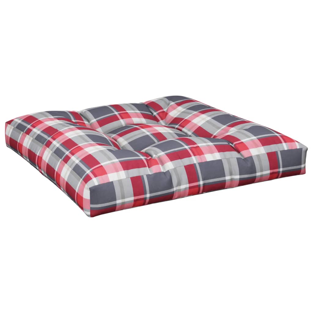 Vidaxx Palettenkissen 80x80x12 cm Stoff Rautenmuster rot