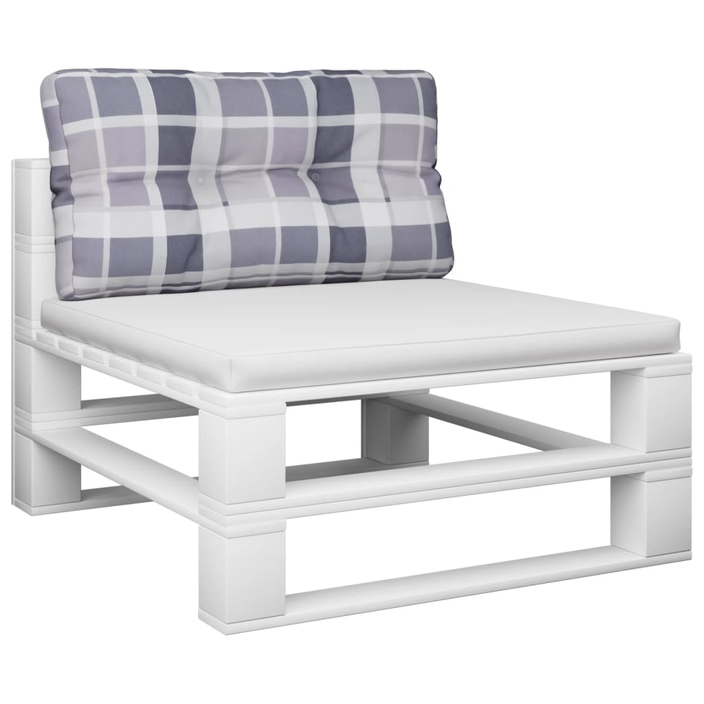 VidaXL Palettenkissen 70x40x12 cm Stoff Rautenmuster grau