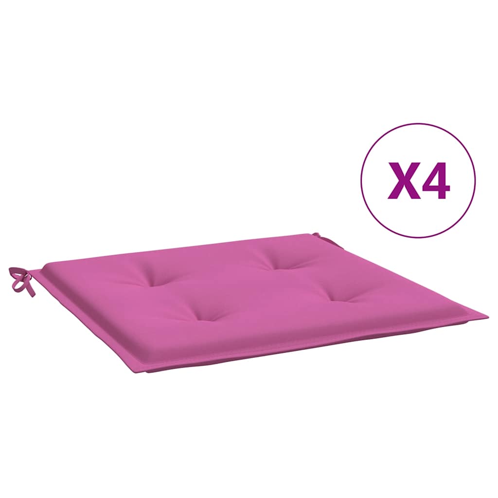 VidaXL Gartenstuhlkissen 4 Stück 40x40x4 cm Stoff rosa