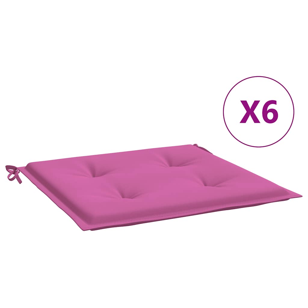 VidaXL Gartenstuhlkissen 6 Stück 40x40x4 cm Stoff rosa