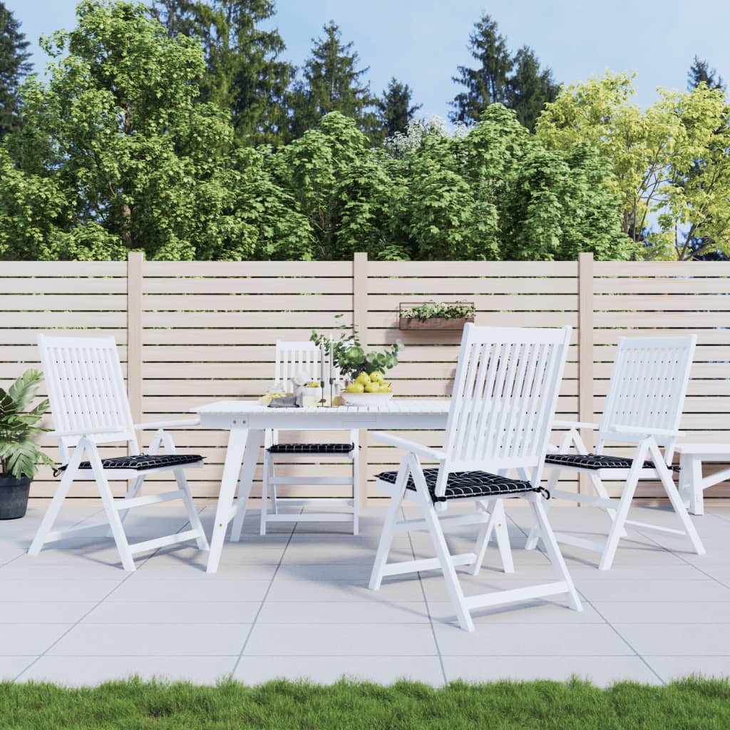 VidaXL Gartenstuhlkissen 4 Stück Rautenmuster 50x50x3 cm Stoff schwarz
