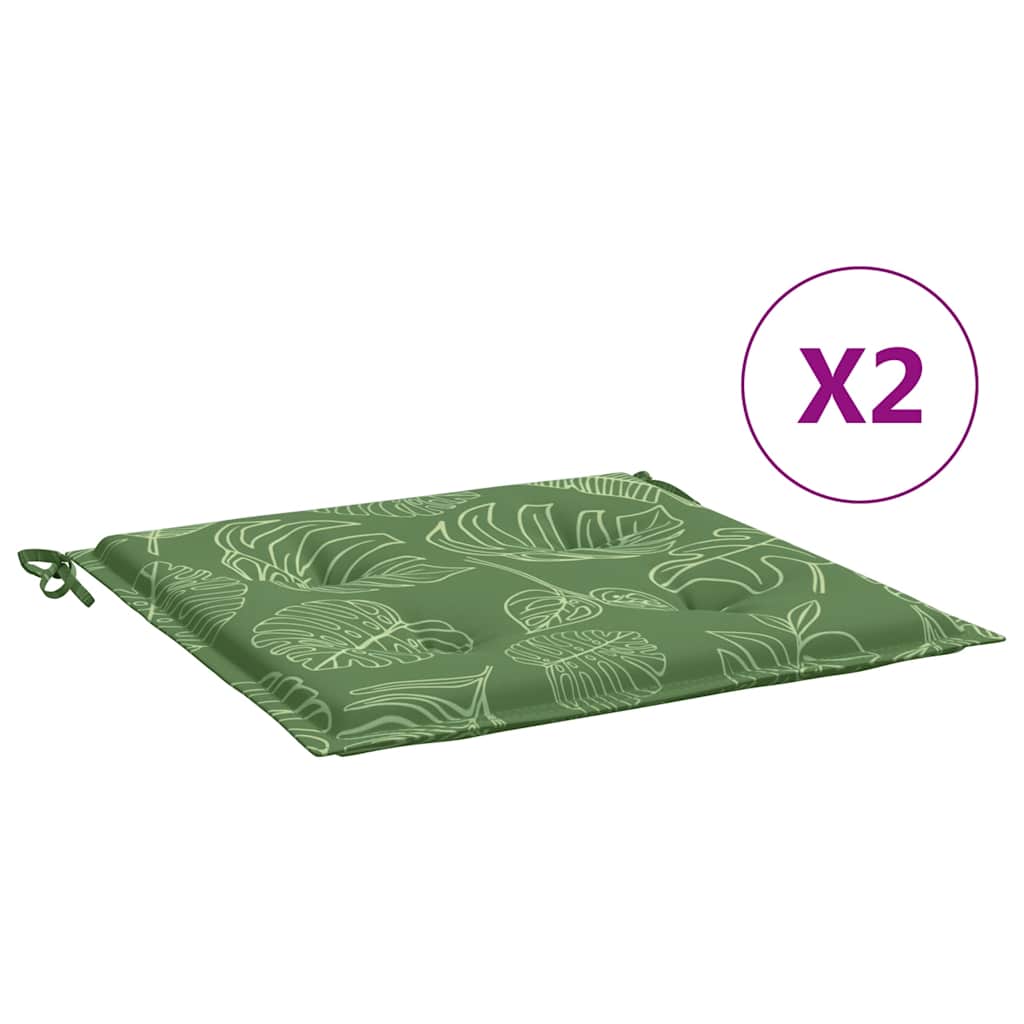 VidaXL Stuhlkissen 2 Stück Blattmuster 50x50x4 cm Stoff