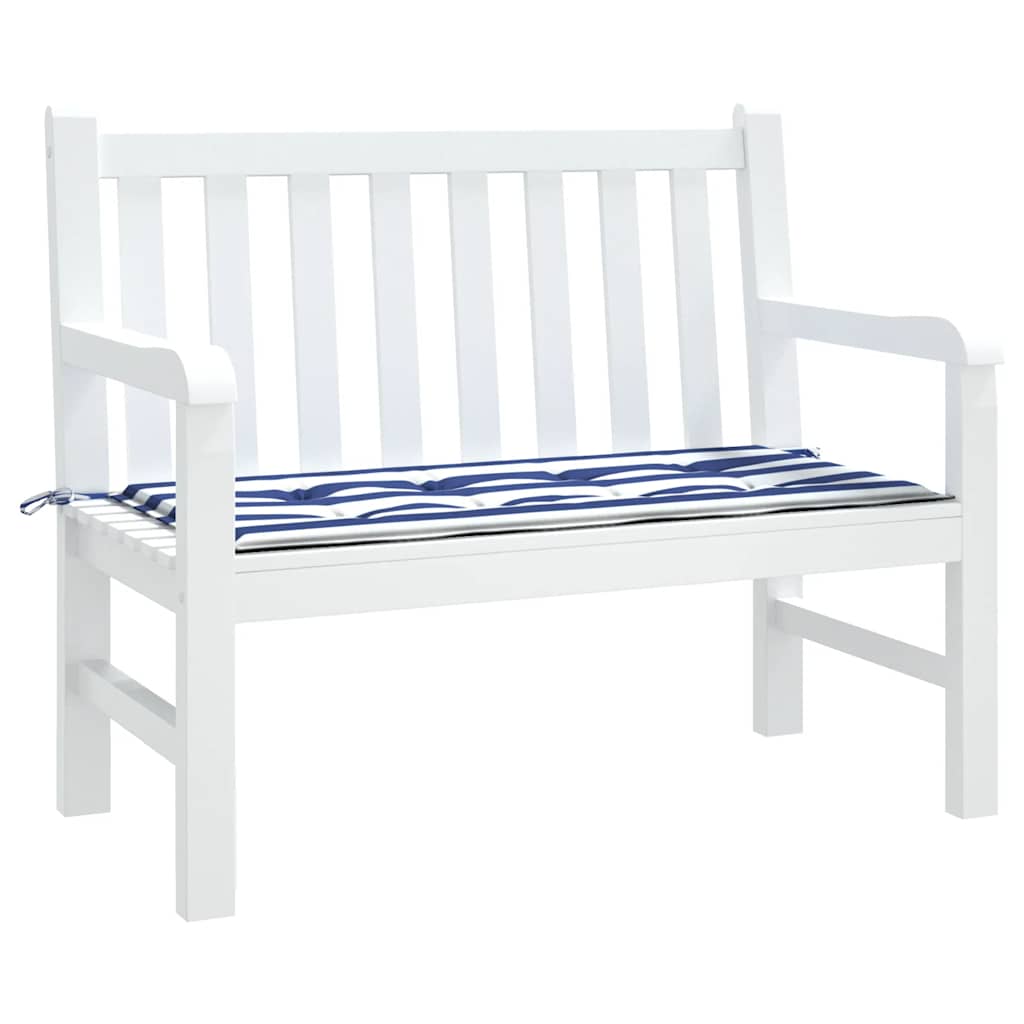 Vidaxx Gartenbankauflage gestreift 100x50x4 cm Oxford-Stoff weiß und blau