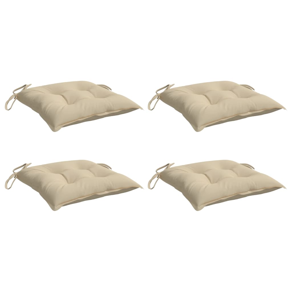Vidaxx Stuhlkissen 4 Stück 40x40x7 cm Oxford-Stoff beige
