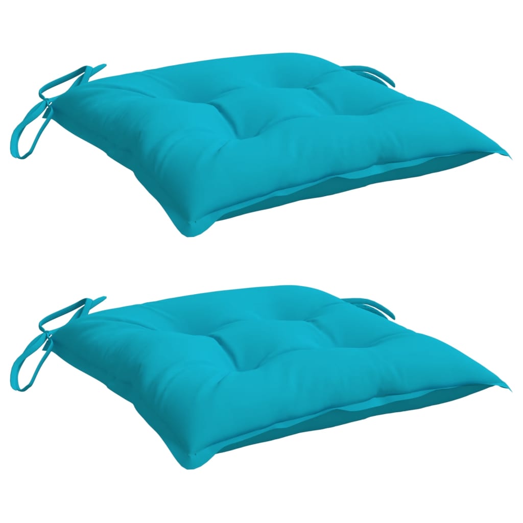 VidaXL Stuhlkissen 2 Stück 40x40x7 cm Stoff Türkis
