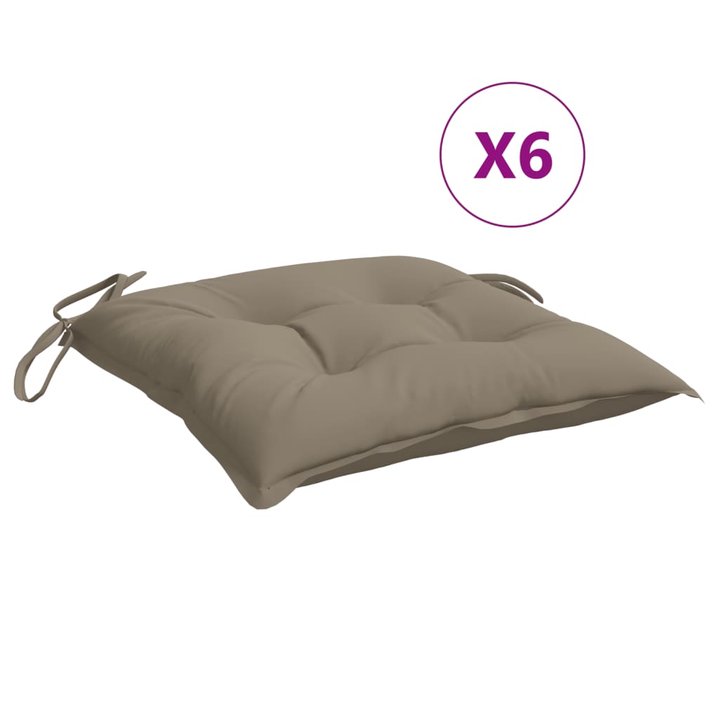 VidaXL Palettenkissen 6 Stück 50x50x7 cm Oxford-Stoff Taupe