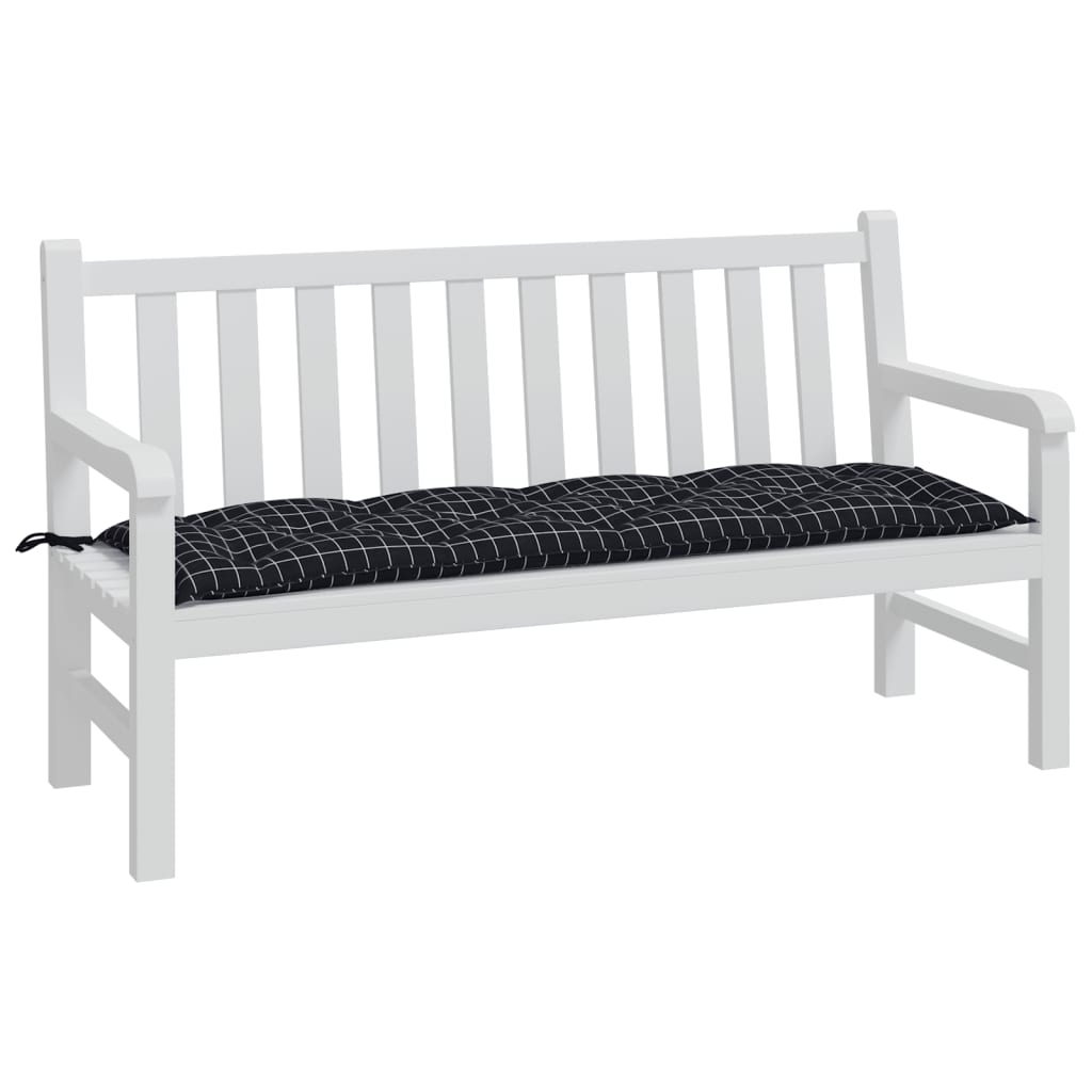 Vidaxx Gartenbankauflage 150x50x7 cm Oxford-Stoff Rautenmuster schwarz
