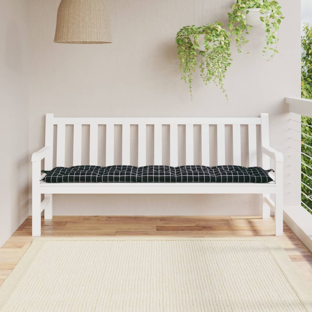 Vidaxx Gartenbankauflage 180x50x7 cm Oxford-Stoff Rautenmuster schwarz