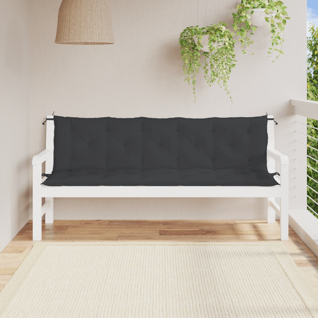 Vidaxx Gartenbankauflagen 2 Stück 180x50x7 cm Oxford-Stoff schwarz