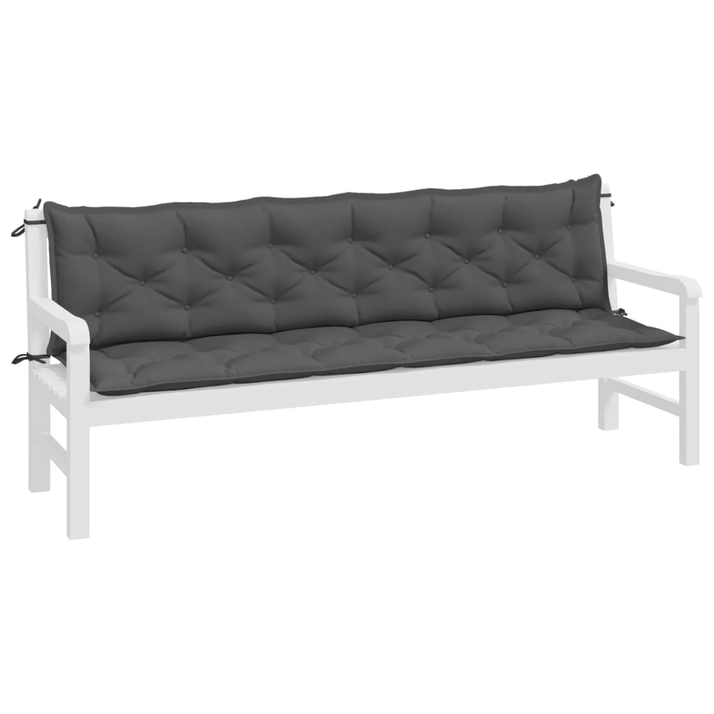 Vidaxx Gartenbankauflagen 2 Stk. 200x50x7 cm Oxford-Stoff Anthrazit