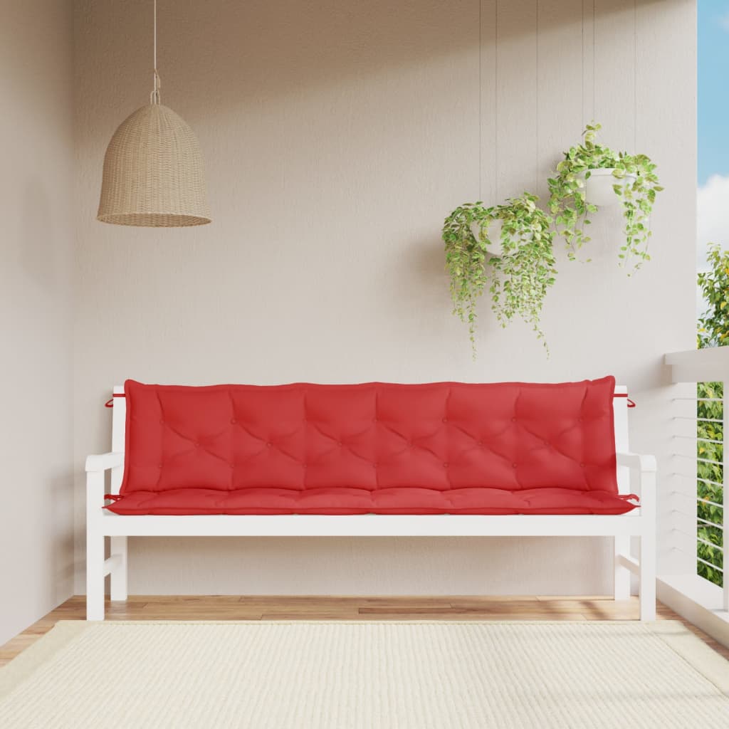 Vidaxx Gartenbankauflagen 2 Stk. 200x50x7 cm Oxford-Stoff rot