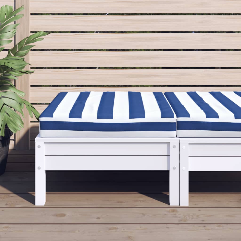 VidaXL Palettenkissen gestreift 60x60x8 cm Oxford-Stoff blau und weiß