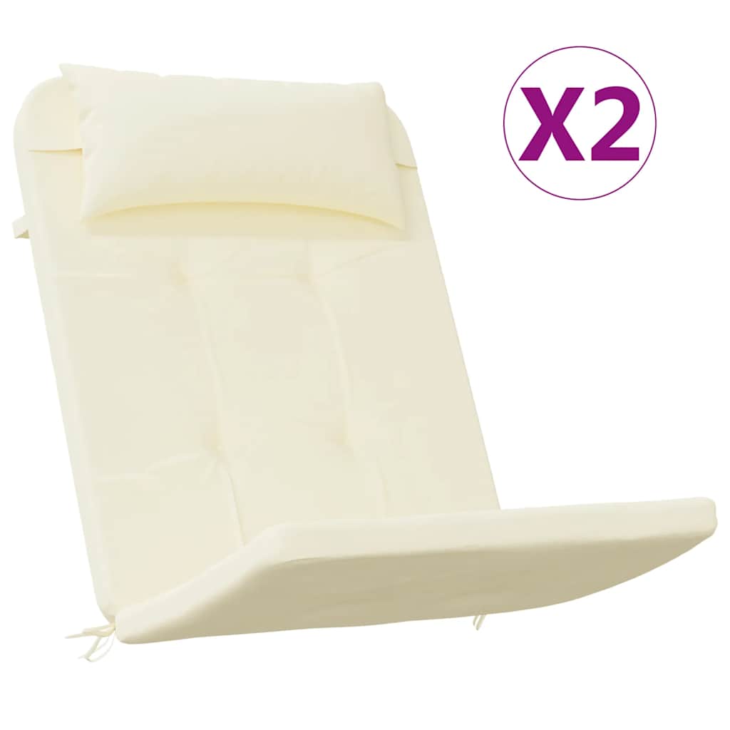 VidaXL Stuhlkissen 2 Stück Adirondack-Oxford-Stoff cremefarben