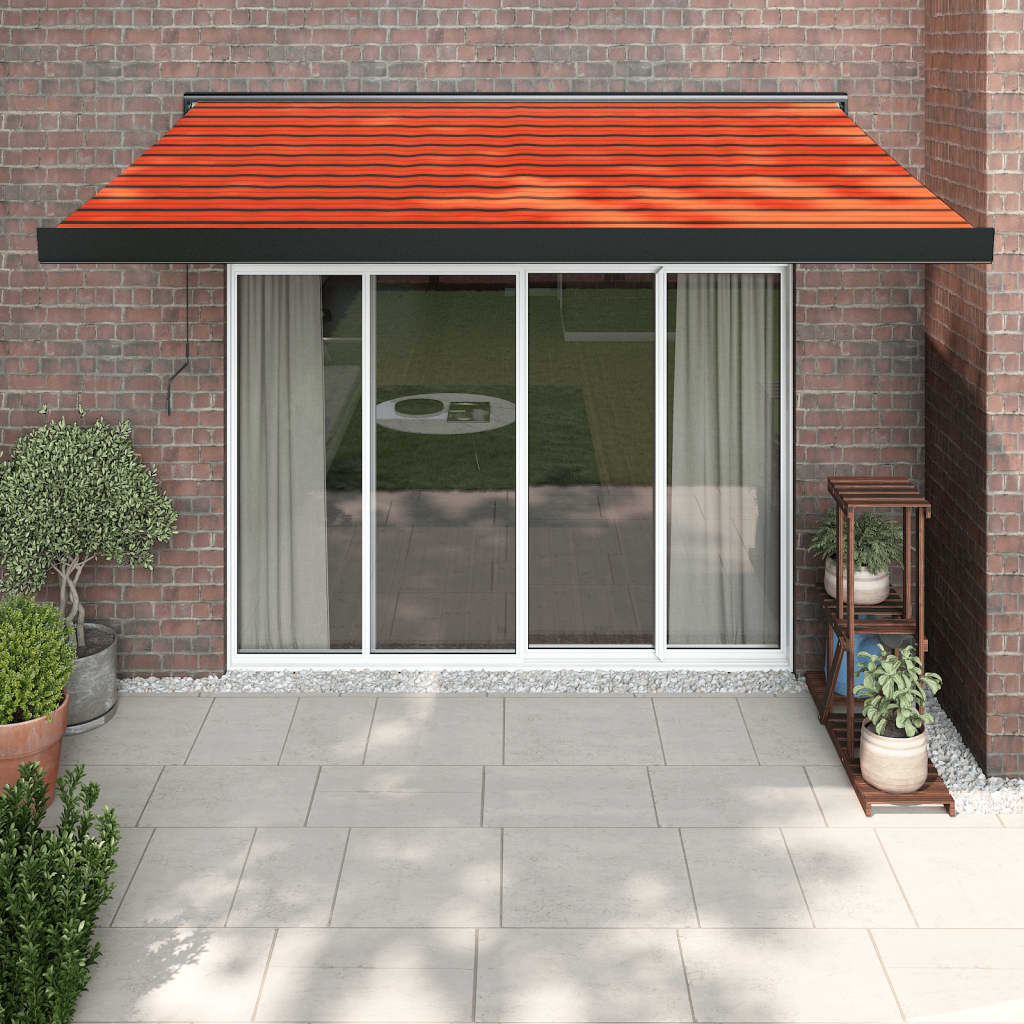 VidaXL Ausziehbare Markise 3x2,5 m Stoff und Aluminium Orange und Braun