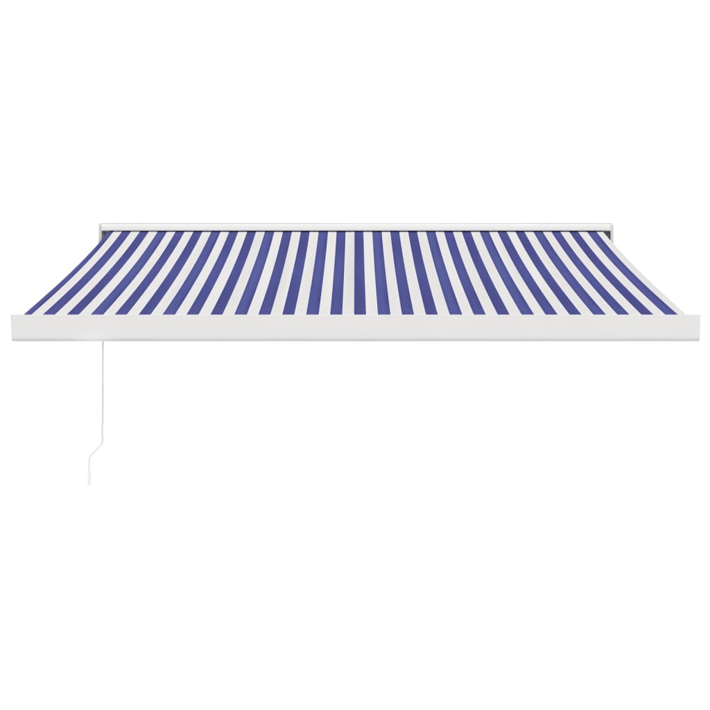 VidaXL Ausziehbare Markise 3x2,5 m Stoff und Aluminium Blau und Weiß