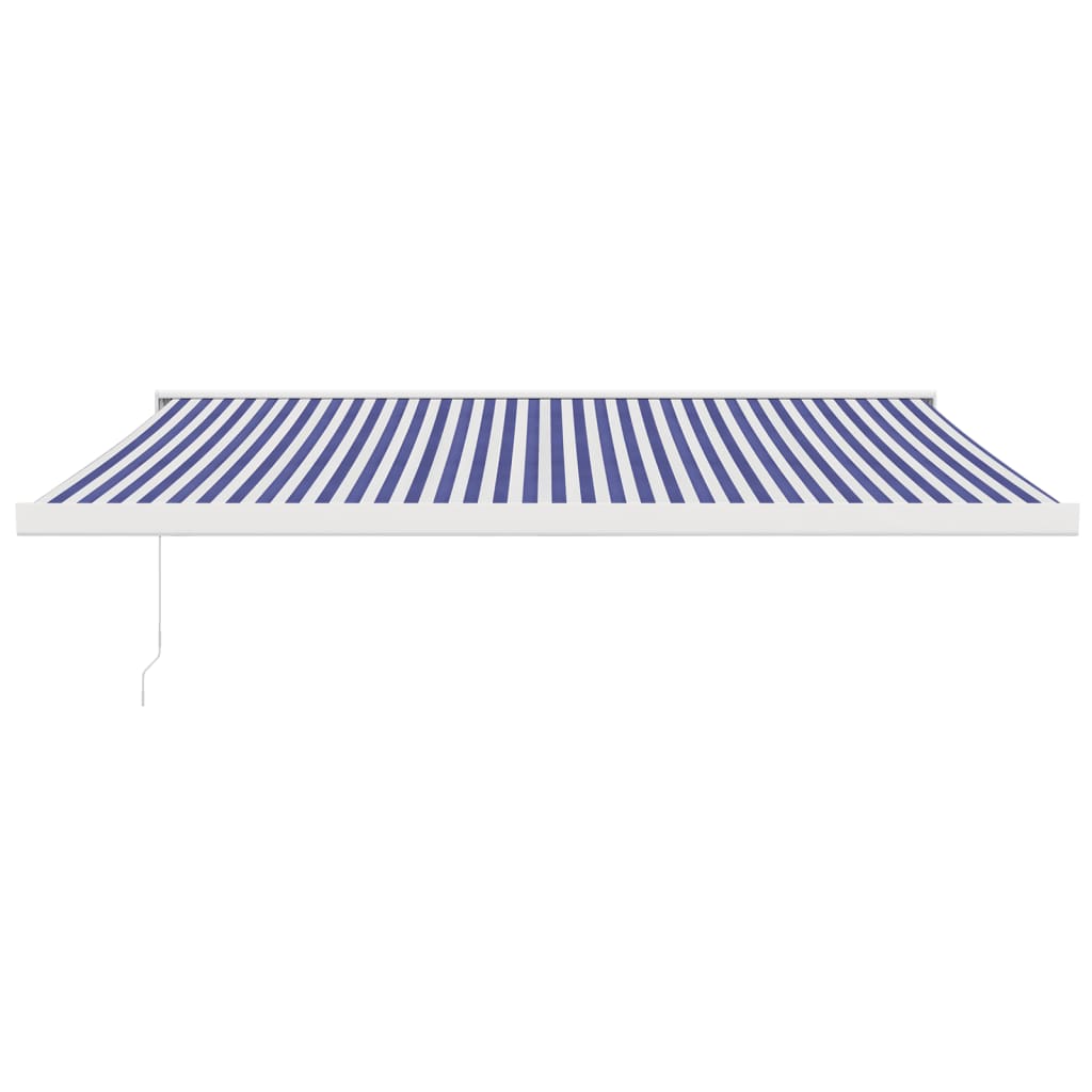 VidaXL Ausziehbare Markise 4x3 m Stoff und Aluminium Blau und Weiß