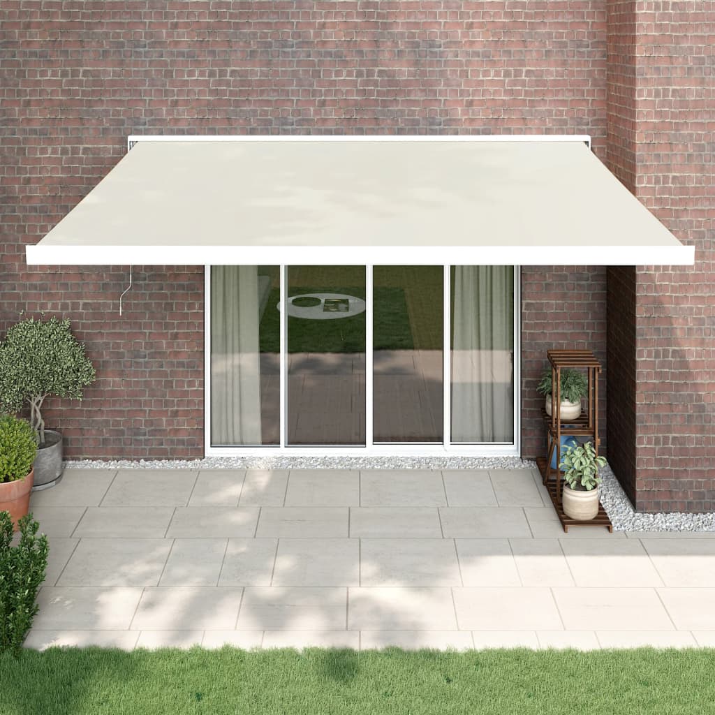 VidaXL Ausziehbare Markise 4,5x3 m Stoff und Aluminium cremefarben