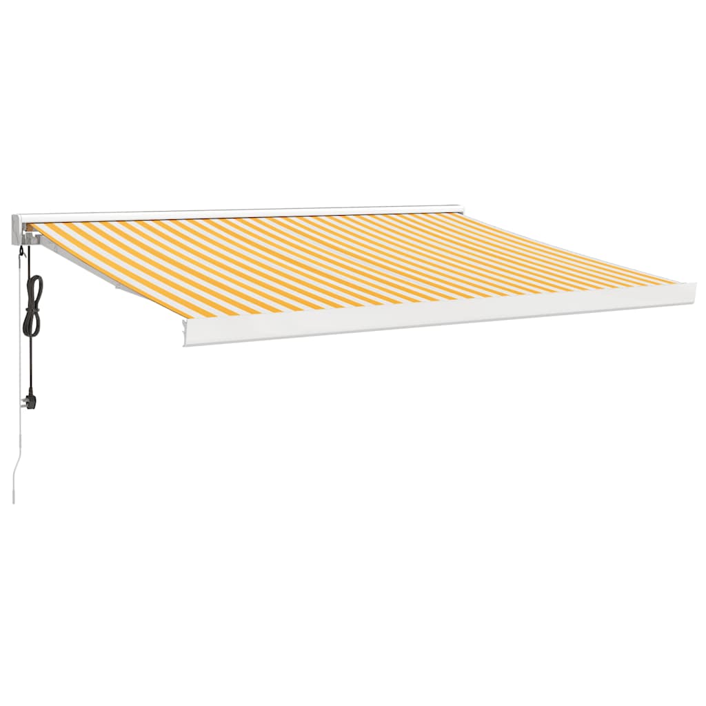 VidaXL Ausziehbare Markise 3x2,5 m Stoff und Aluminium Gelb und Weiß