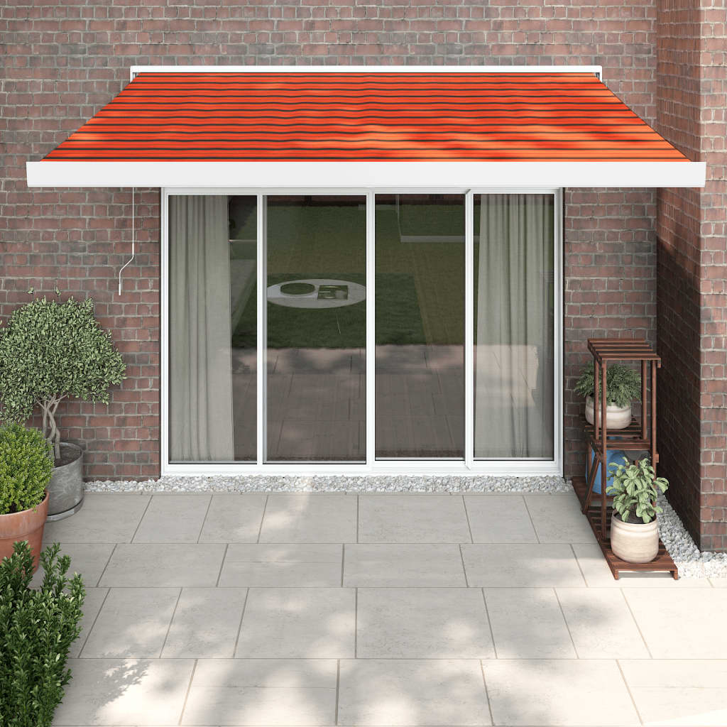 VidaXL Ausziehbare Markise 3x2,5 m Stoff und Aluminium Orange und Braun