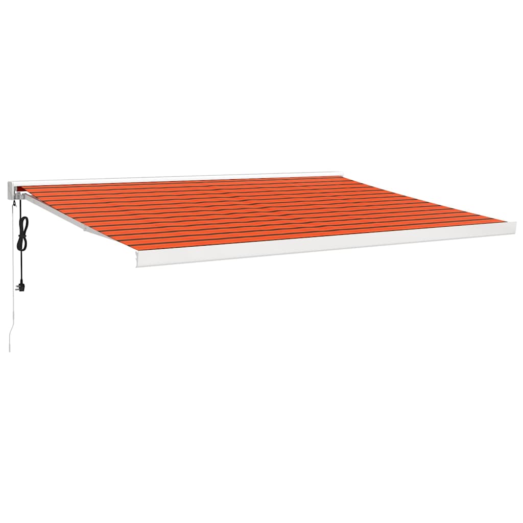 VidaXL Ausziehbare Markise 4x3 m Stoff und Aluminium Orange und Braun
