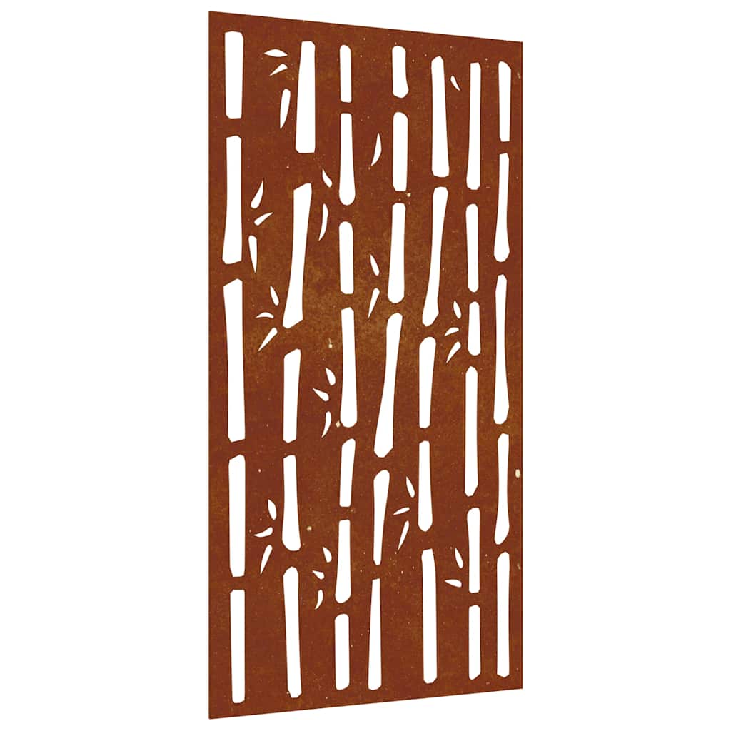 VidaXL Wanddekoration Garten Bambus Design 105x55 cm Cortenstahl
