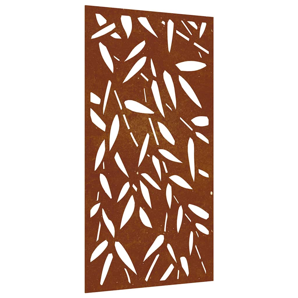 VidaXL Wanddekoration Garten Bambusblatt Design 105x55 cm Cortenstahl