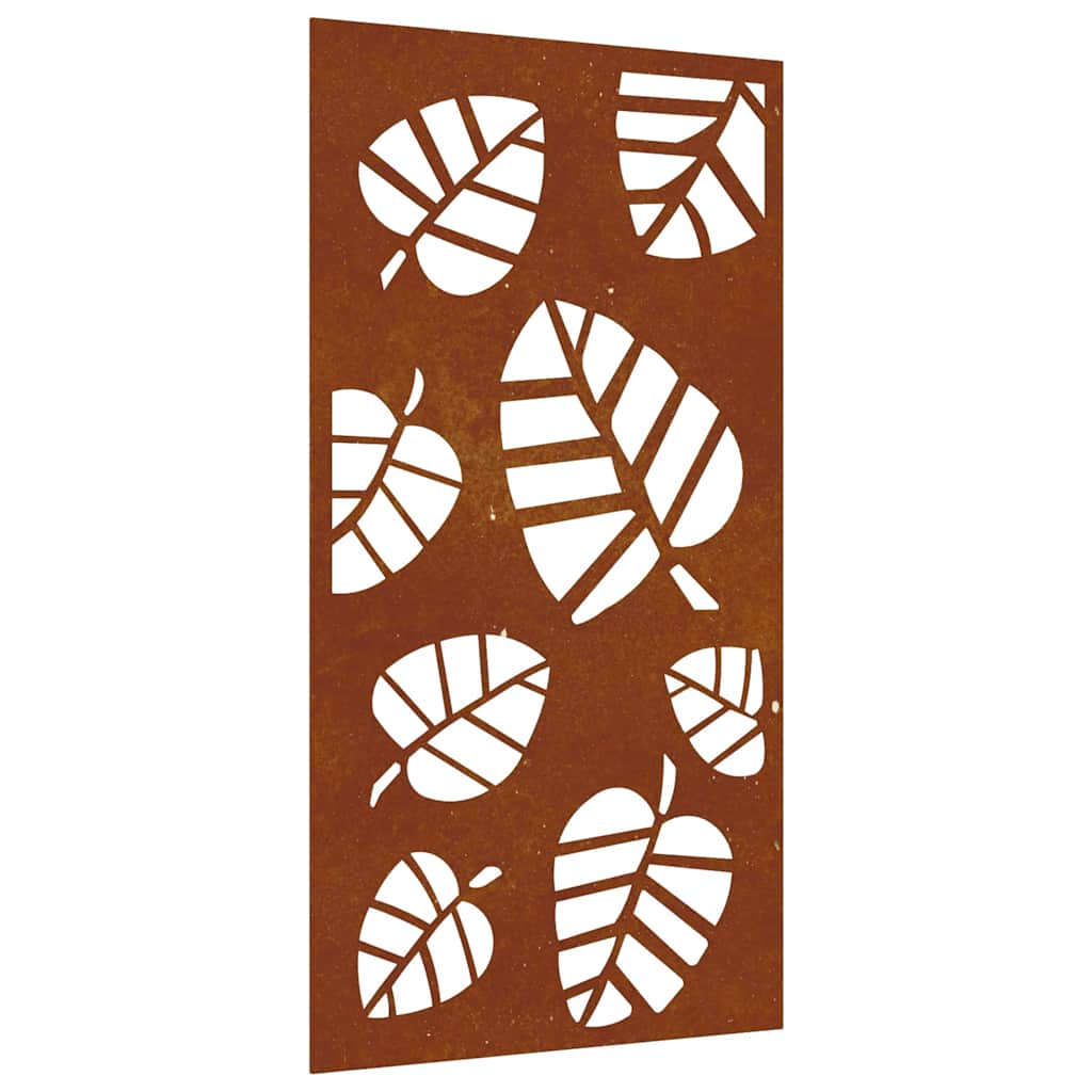 Vidaxxl Wanddekoration Gartenblattdesign 105x55 cm Cortenstahl