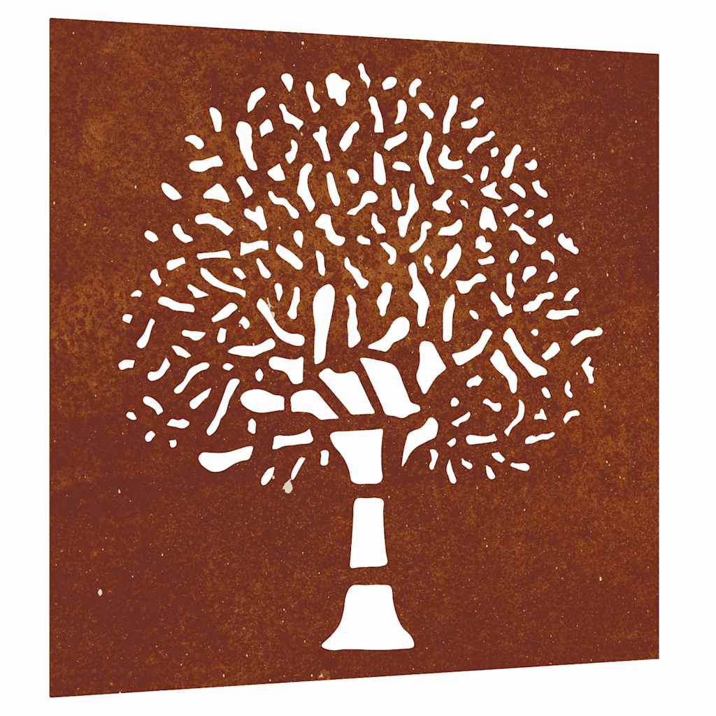 VidaXL Wanddekoration Gartenbaum Design 55x55 cm Cortenstahl