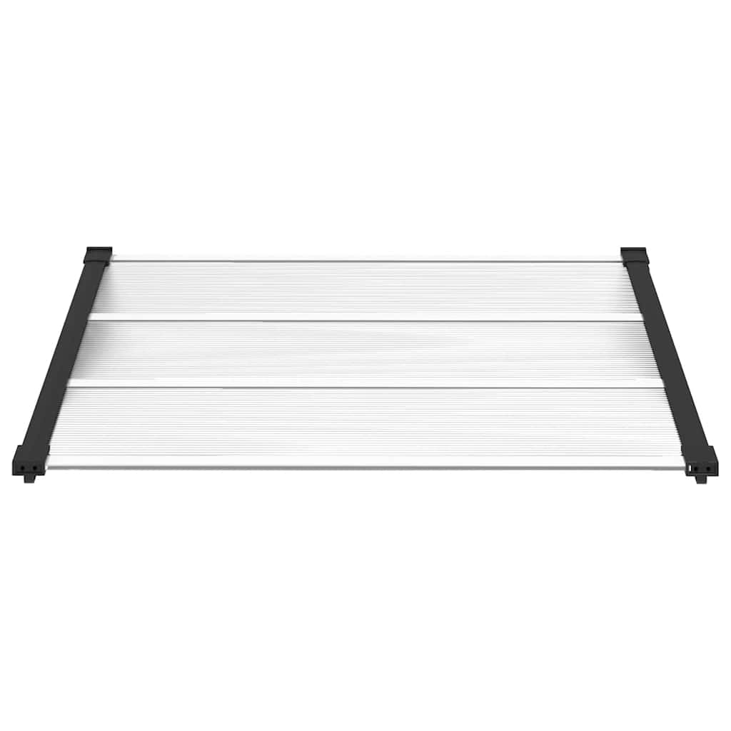 Vidaxx Türvordach 122x90 cm Polycarbonat schwarz und transparent