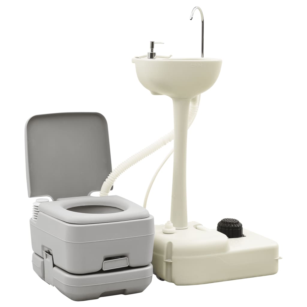 VidaXL Campingtoilette und Waschbecken mit Wassertank