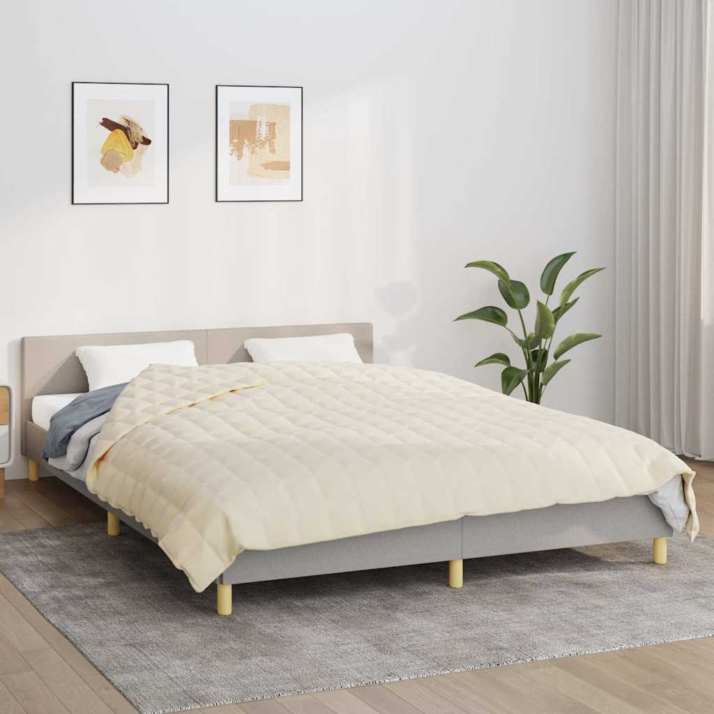Vidaxx Gewichtsdecke 220x240 cm 15 kg Stoff hellcreme