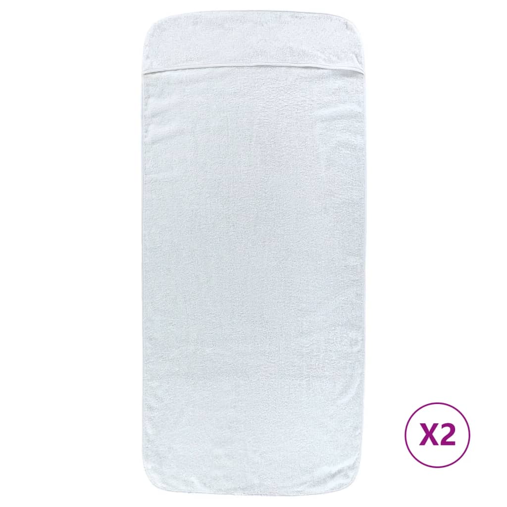 VidaXL Strandtücher 2 Stück 400 g m² 75x200 cm Stoff weiß