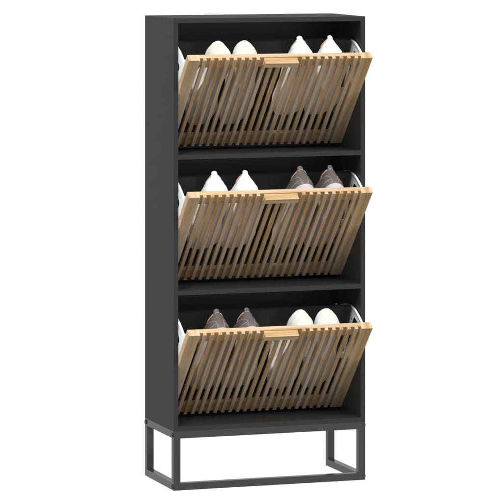 Vidaxx Schuhschrank 52x25x120 cm lackiertes Holz schwarz