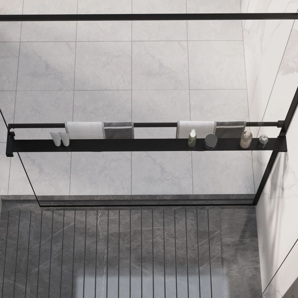 Vidaxx Duschregal für begehbare Duschwand 118 cm Aluminium schwarz