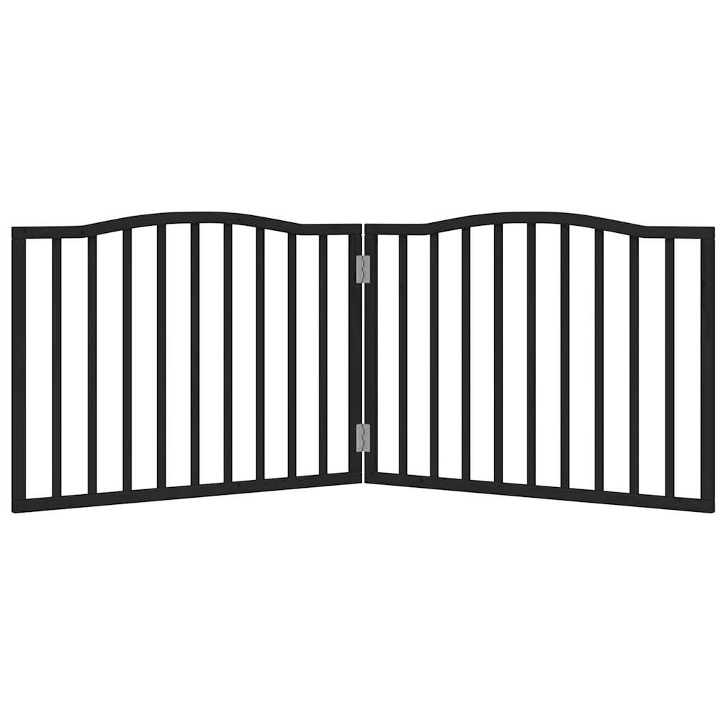 Vidaxx faltbares Hundegitter 2 Paneele 160 cm Pappelholz schwarz