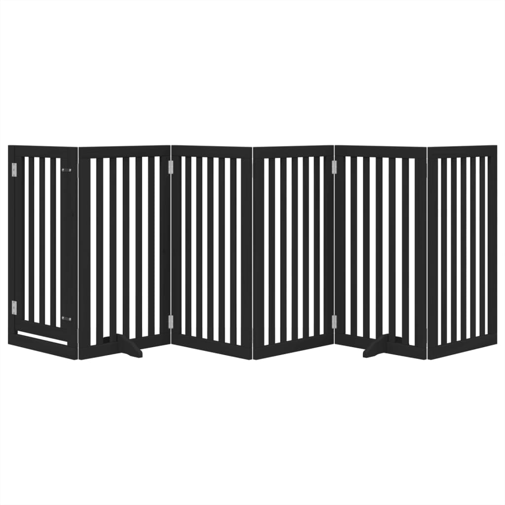 Vidaxx faltbares Hundegitter 6 Paneele 300 cm Pappelholz schwarz