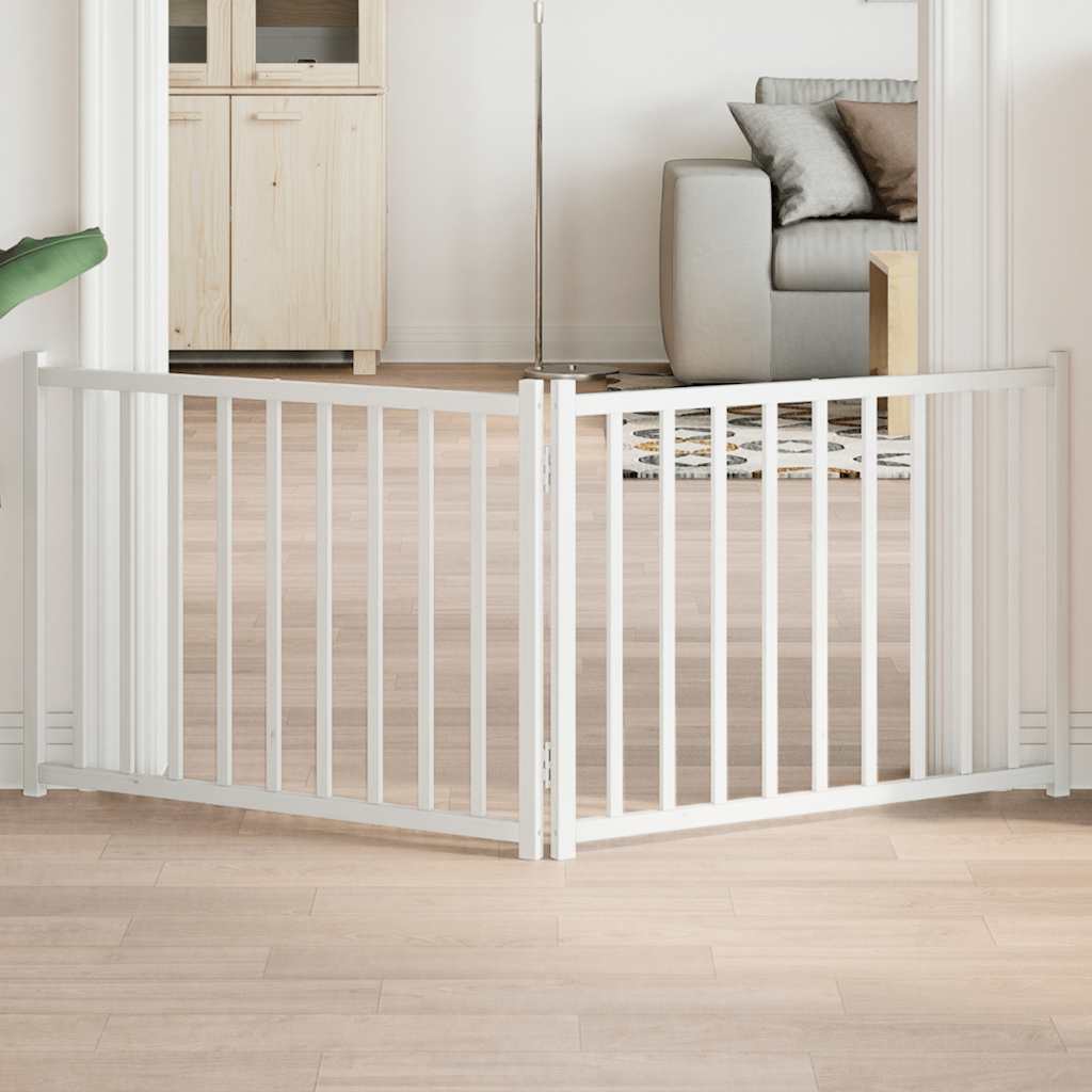 Vidaxl faltbares Hundegitter 2 Paneele 160 cm massives Kiefernholz weiß
