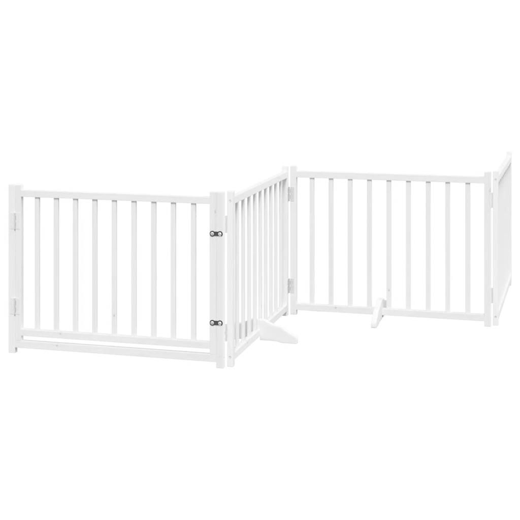 Vidaxl faltbares Hundegitter 4 Paneele 320 cm massives Kiefernholz weiß