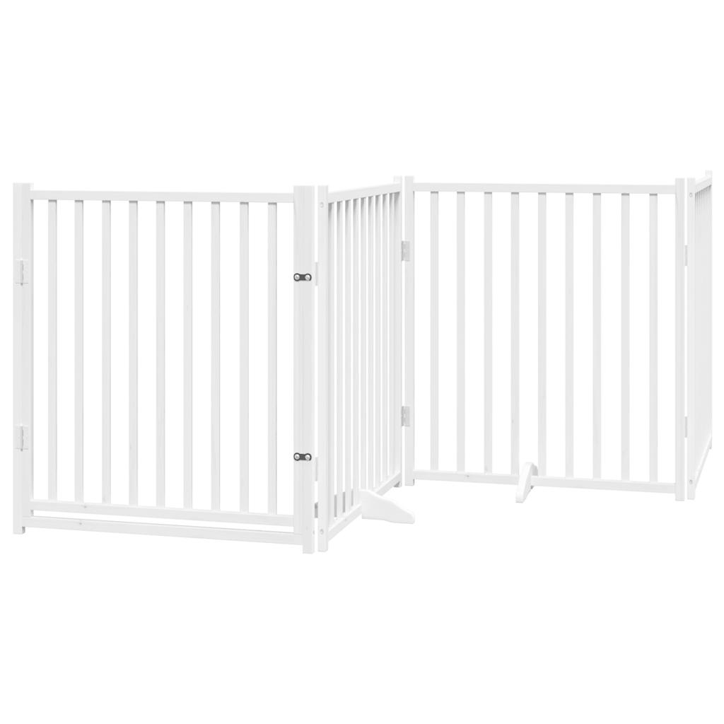 Vidaxl faltbares Hundegitter 4 Paneele 320 cm massives Kiefernholz weiß