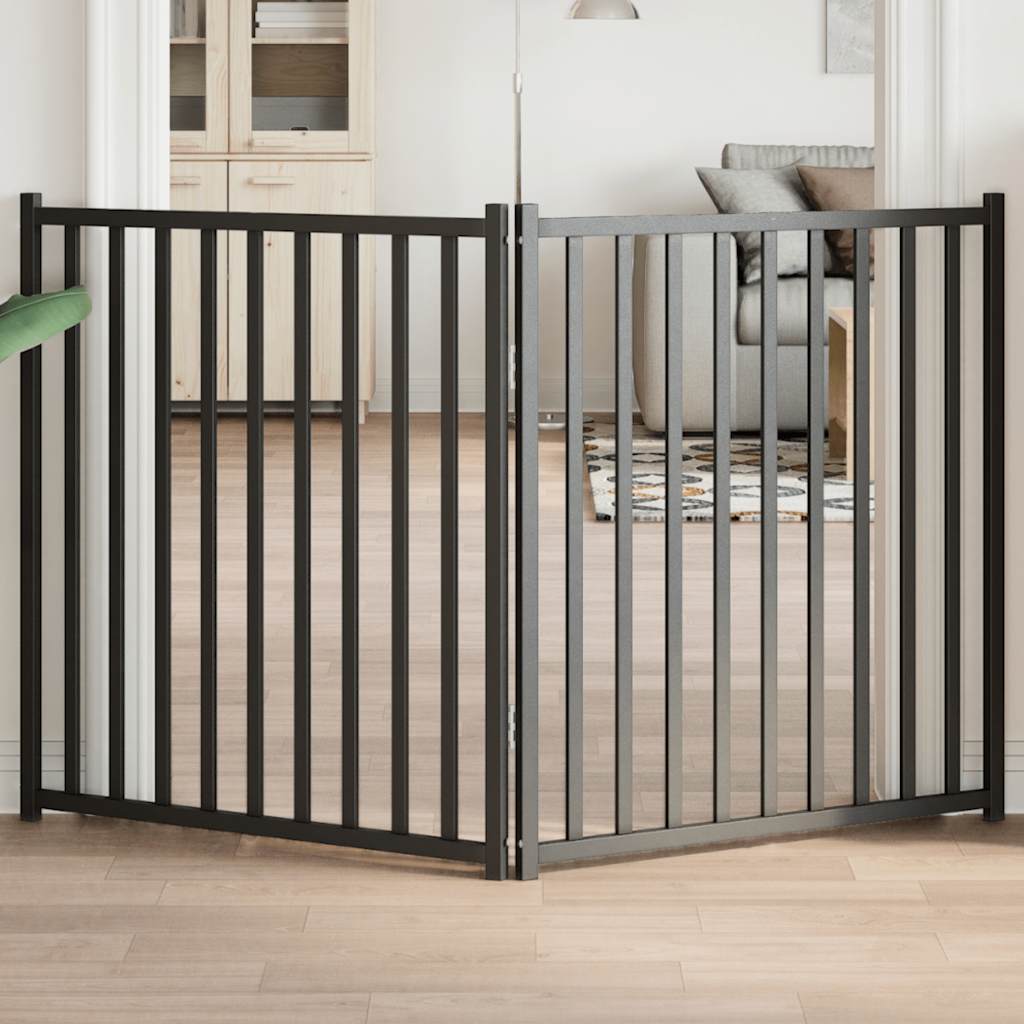 Vidaxl faltbares Hundegitter 2 Paneele 160 cm massives Kiefernholz schwarz