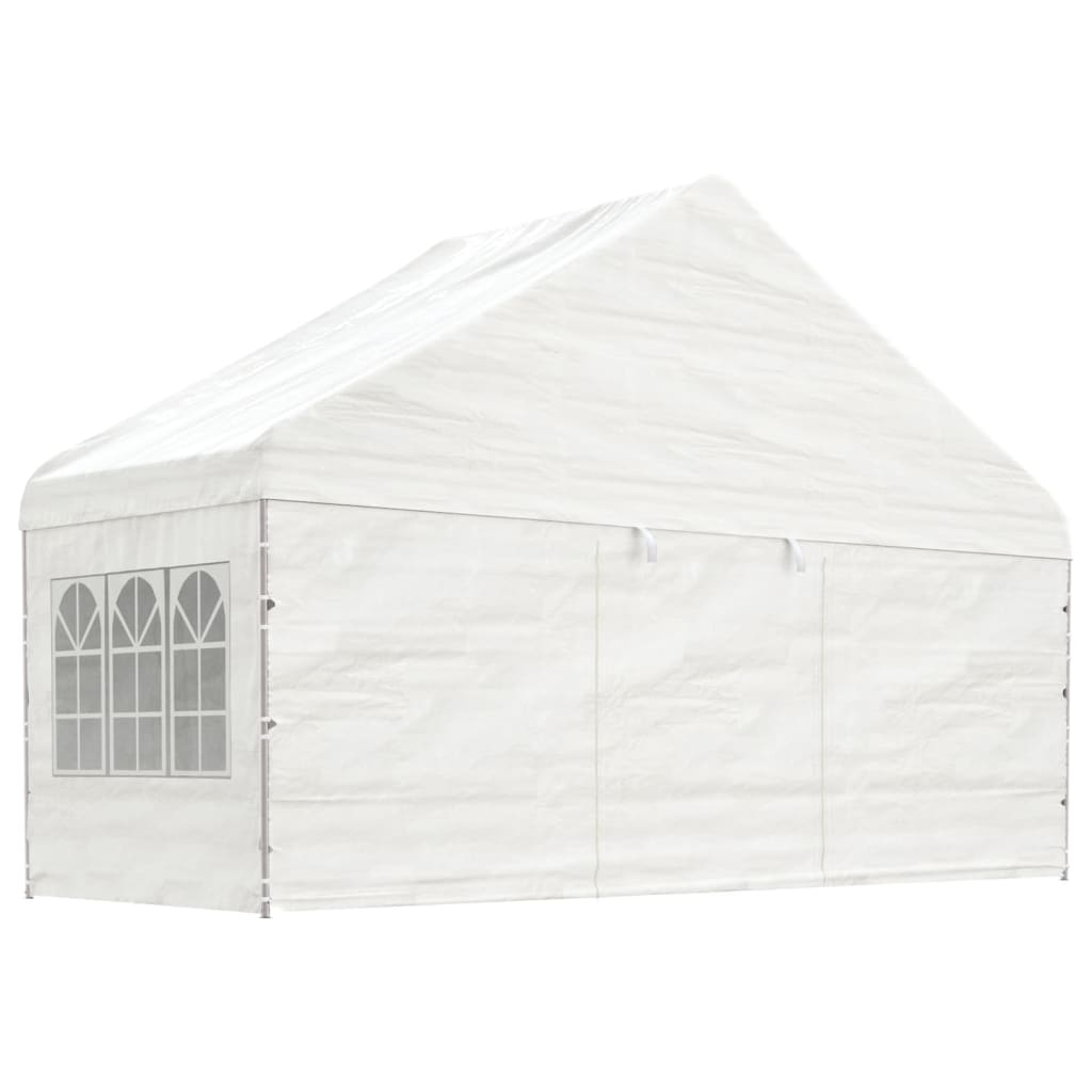 VidaXL Pavillon mit Dach 5,88 x 2,23 x 3,75 m Polyethylen weiß
