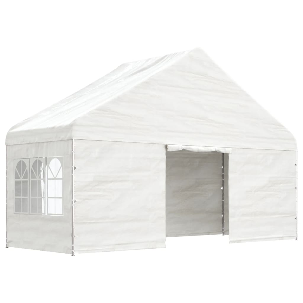 VidaXL Pavillon mit Dach 5,88 x 2,23 x 3,75 m Polyethylen weiß