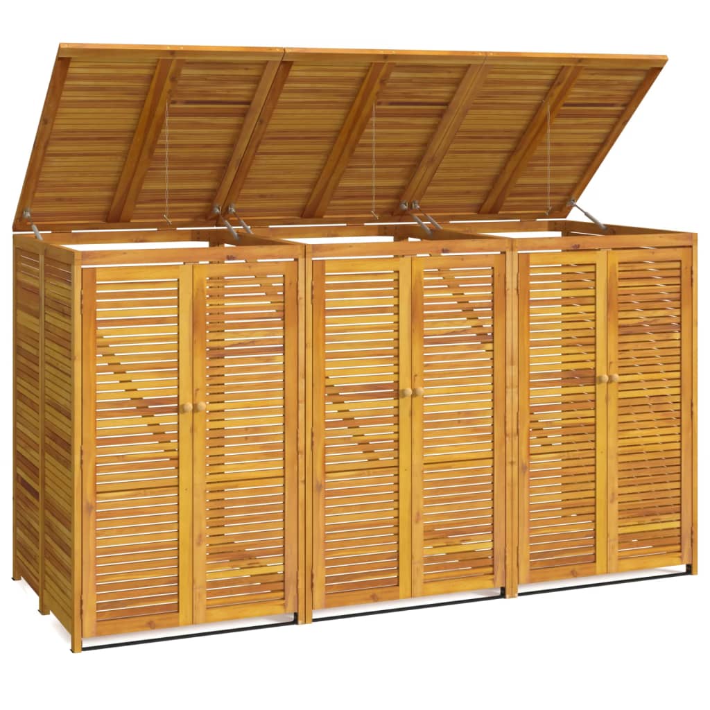 VidaXL Abfallbehälter dreifach 210x89x117 cm massives Akazienholz