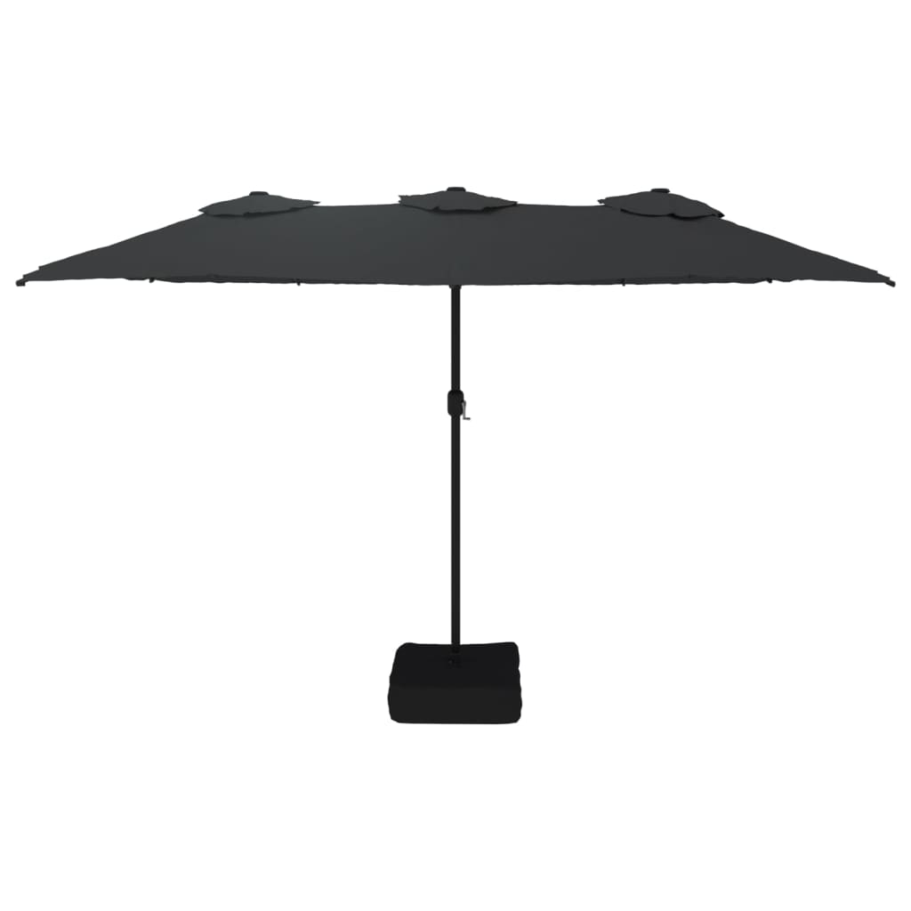 VidaXL Sonnenschirm Doppeldach 449x245 cm schwarz
