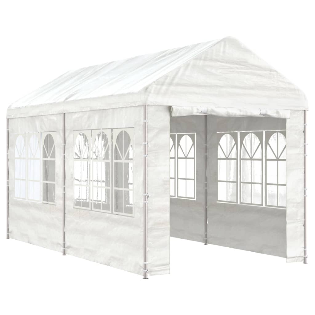 VidaXL Pavillon mit Dach 4,46 x 2,28 x 2,69 m Polyethylen weiß