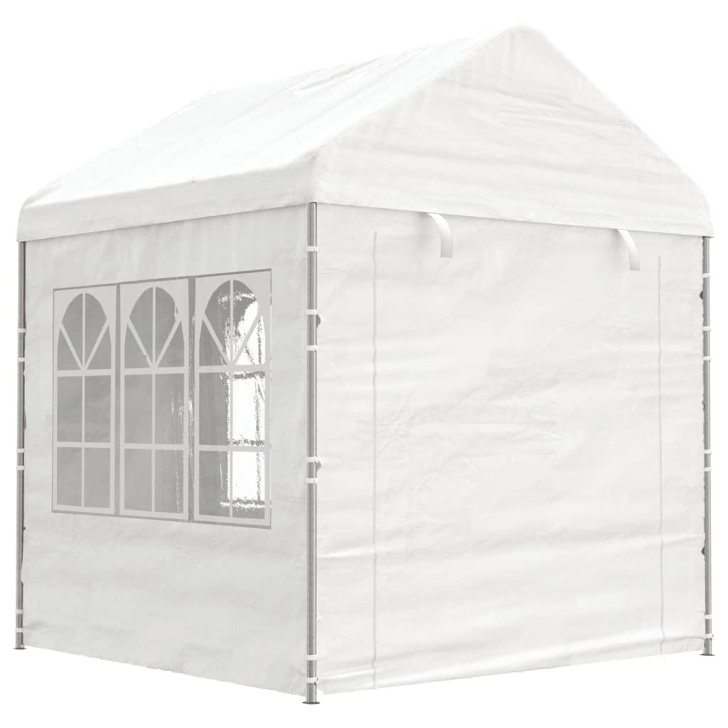 VidaXL Pavillon mit Dach 13,38 x 2,28 x 2,69 m Polyethylen weiß