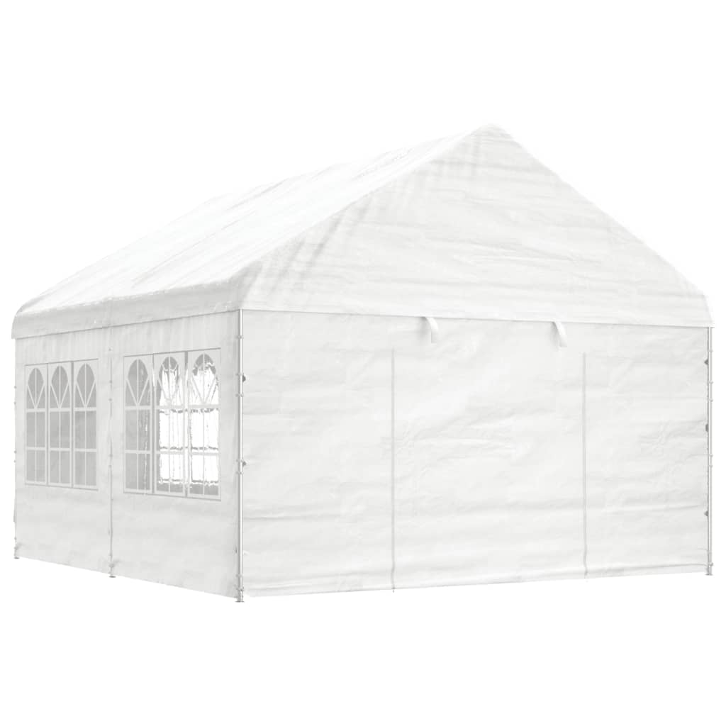 VidaXL Pavillon mit Dach 4,46 x 4,08 x 3,22 m Polyethylen weiß