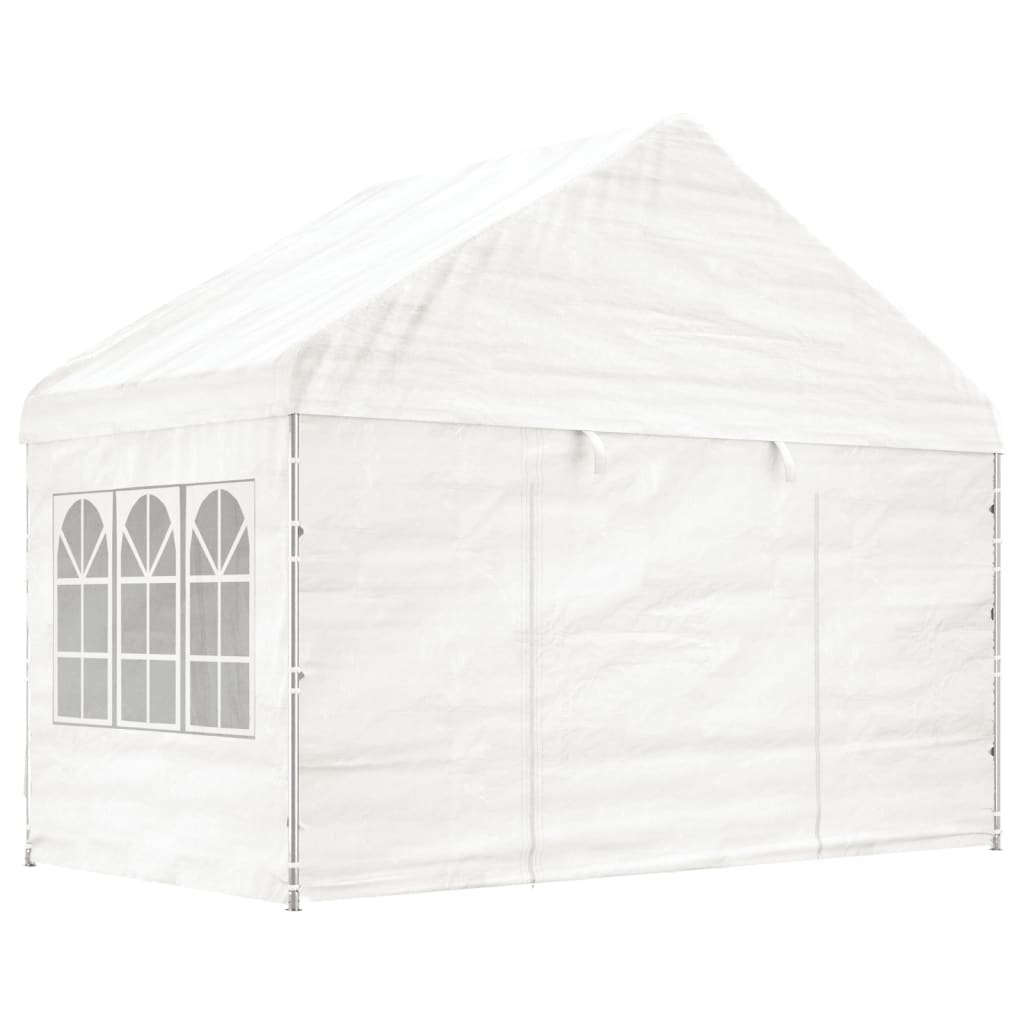 VidaXL Pavillon mit Dach 4,46 x 4,08 x 3,22 m Polyethylen weiß
